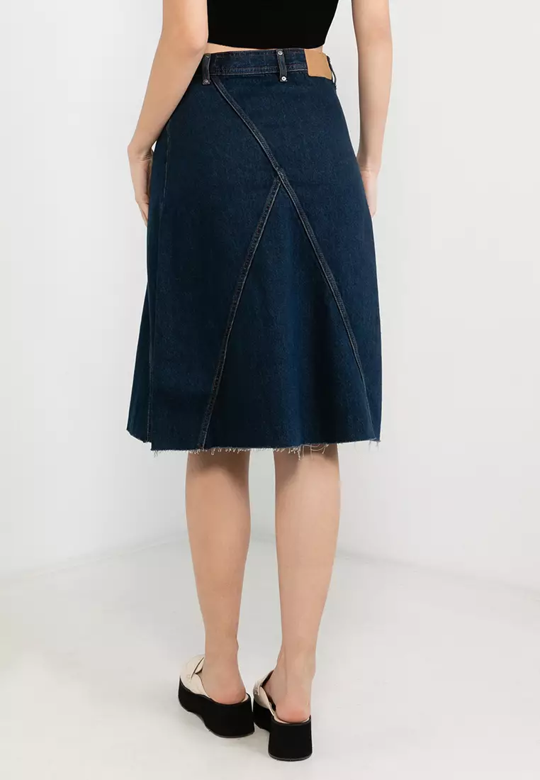 Denim pencil skirt cotton deals on