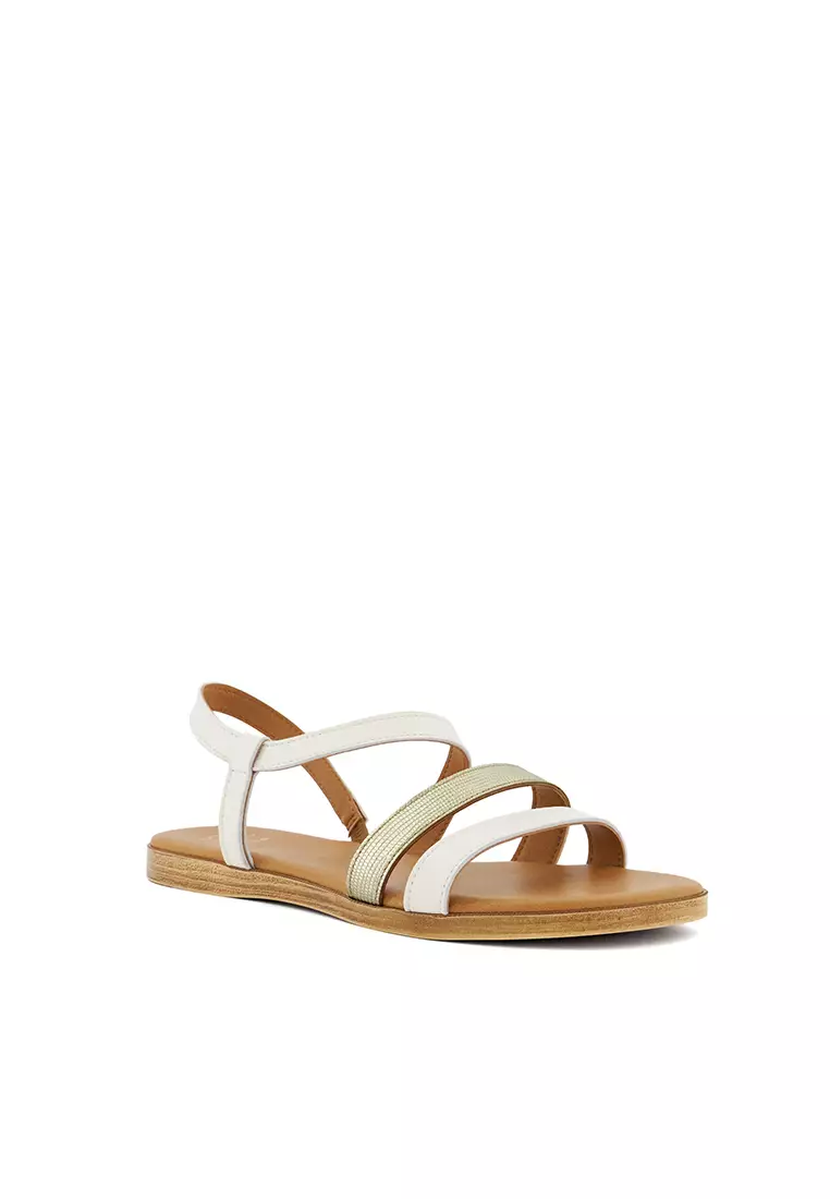 Dune store white sandals