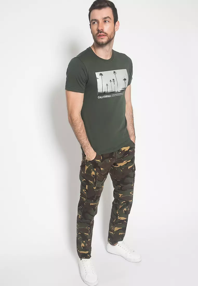 LGS - Kaos Youth Casual - Sablon View California - Hijau - Slim Fit