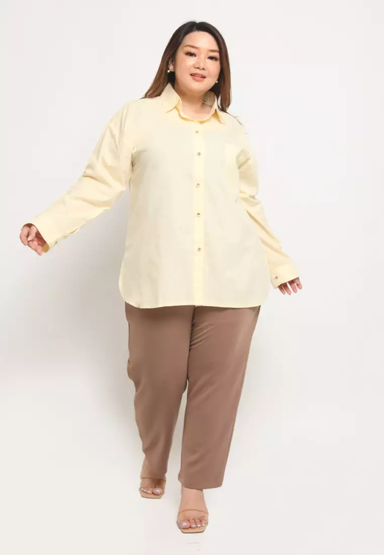 Plus Size Pants Regular Fit Anais Rose Wood