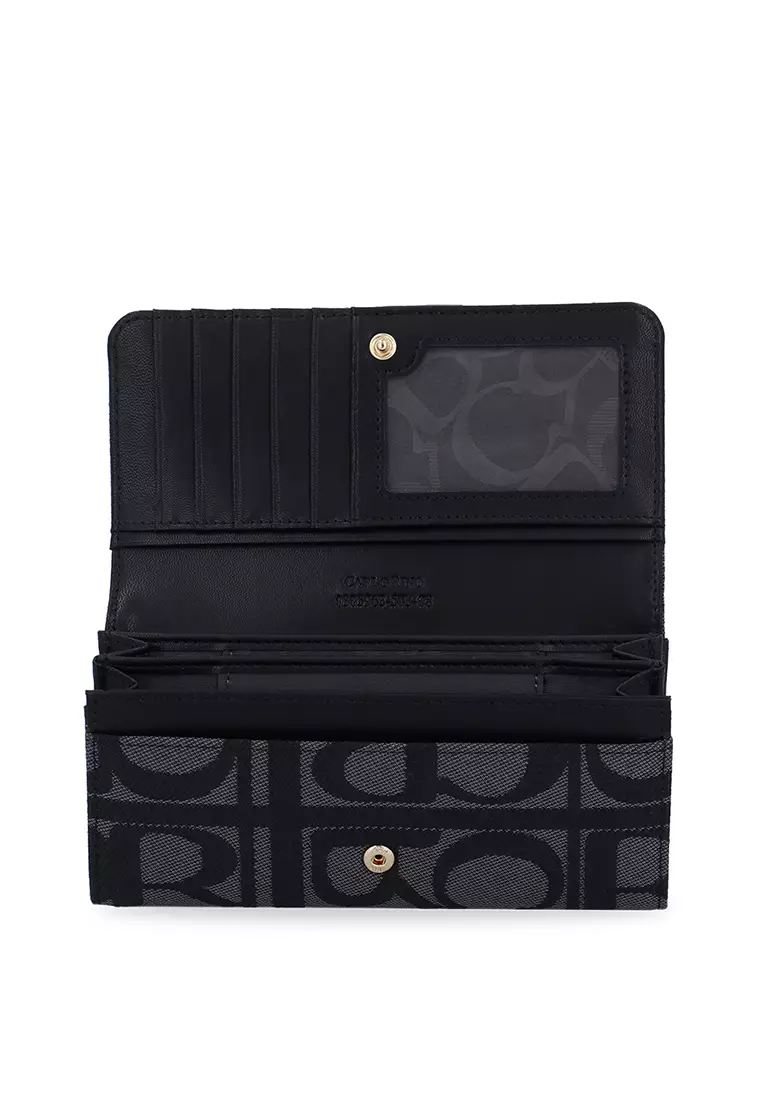 Carlo GEO Jacquard Bi-Fold Wallet - Black