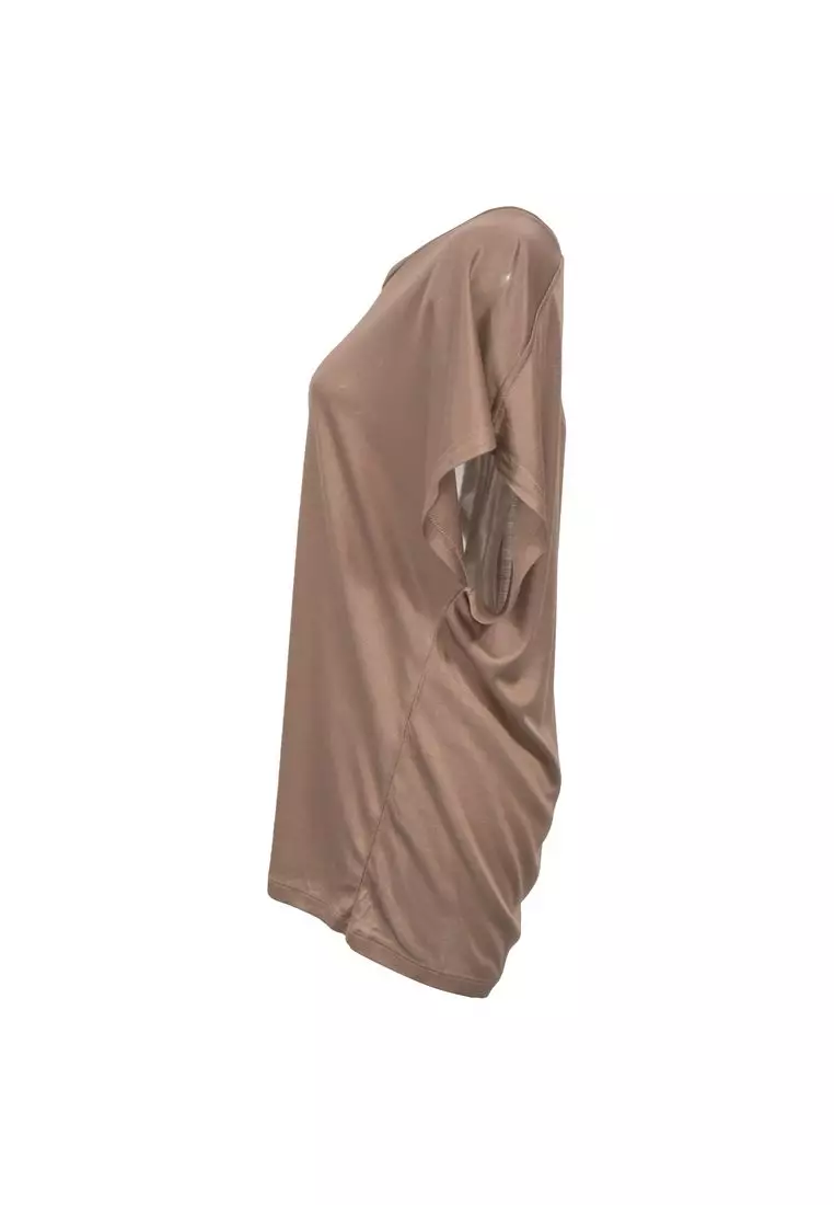 Pre-Loved Saint Laurent Dolman Sleeve Top In Beige Polyester