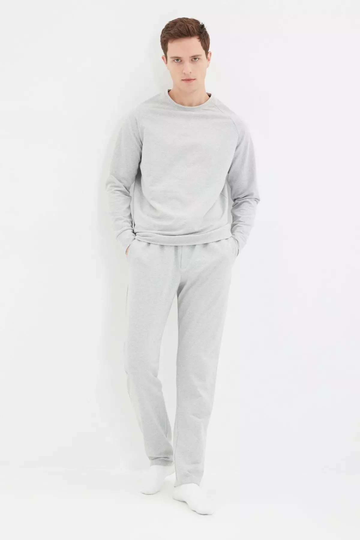 Gray Regular Fit Pajama Set TMNAW22PT0510