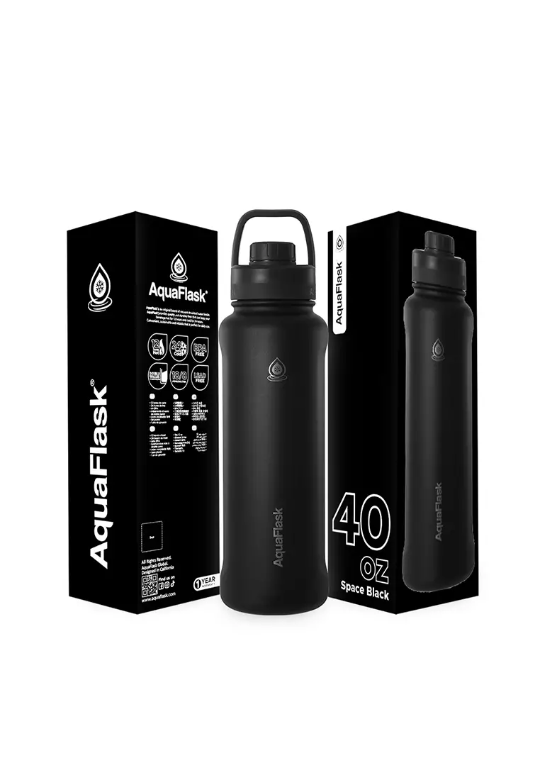 40oz Space Black New Sports Lid Bottle Wide Mouth Vacuum Insulated Stainless Steel Drinking Water Bottle