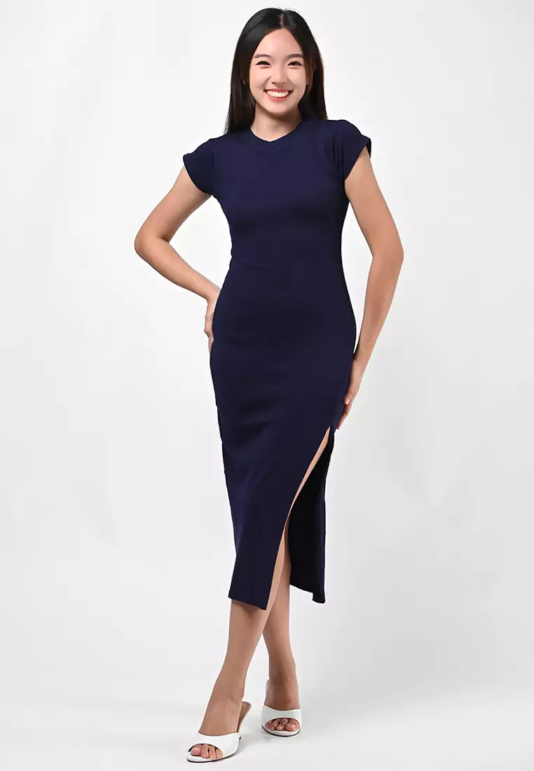 针织包臀连衣裙