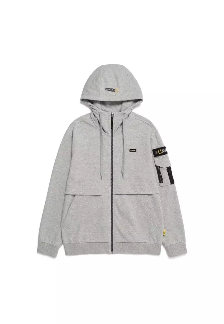 パーカー・フーディ NATIONAL GEOGRAPHIC N233UFT920 Sulian sleeve pocket training National Geographic Unisex Sleeve Pocket Hooded Zip Up