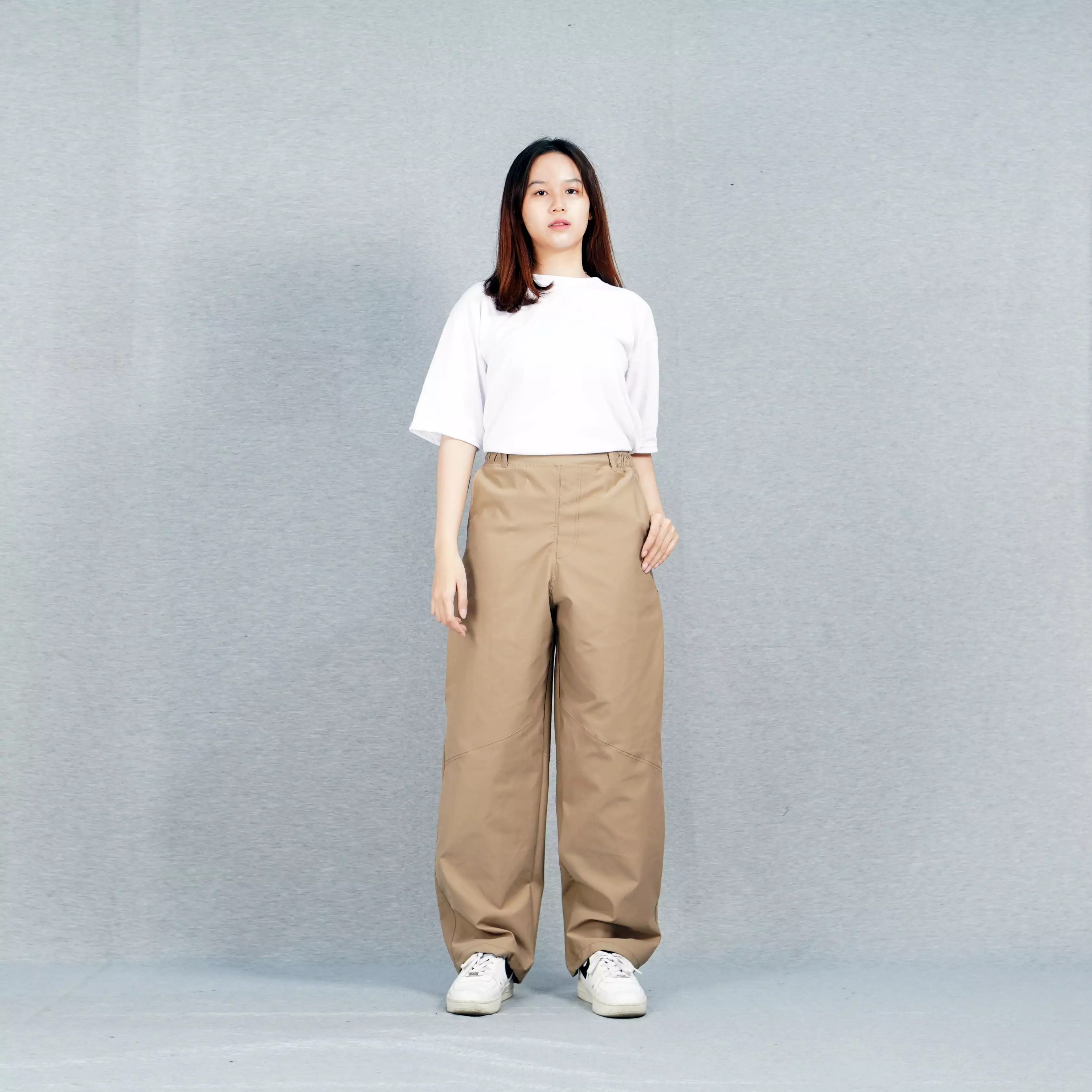 HIRO Celana Wanita Baggy Pants Celana Wanita Loose Pants Celana Panjang Wanita - KHAKI