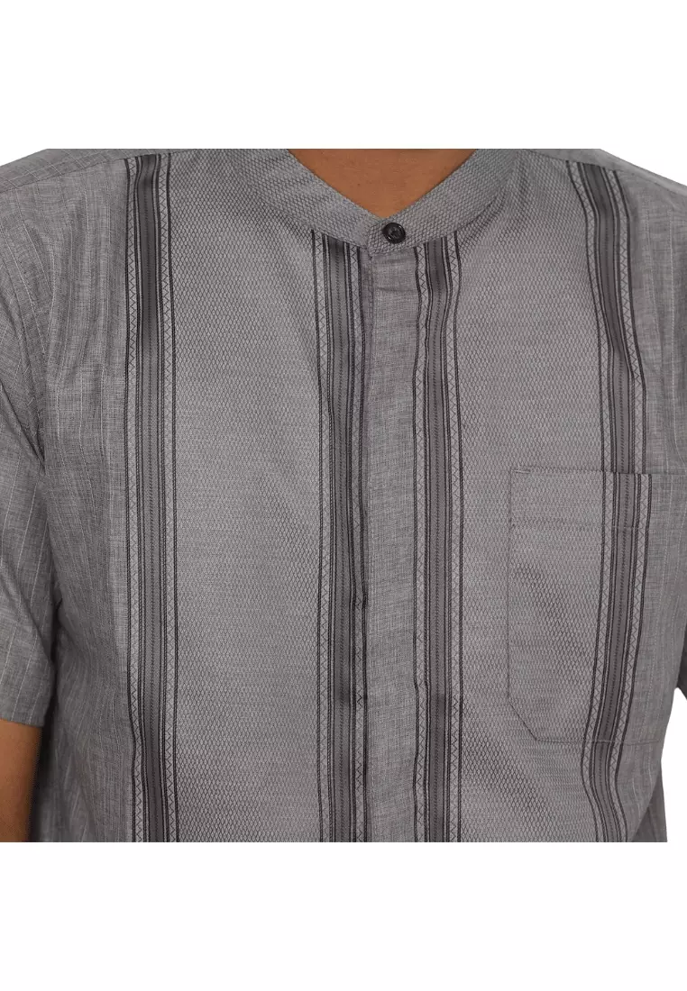 RBJ Kemeja Koko Border Abu Regular Fit Pria