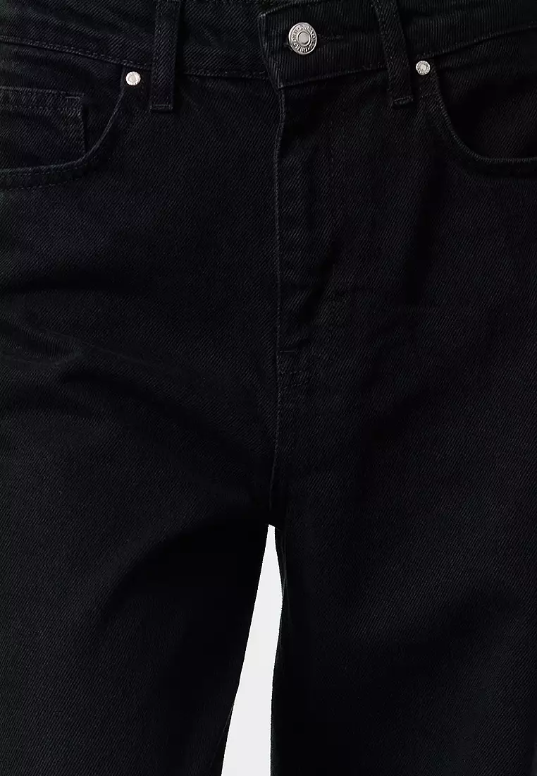 Black High Waist Barrel Baggy Jeans