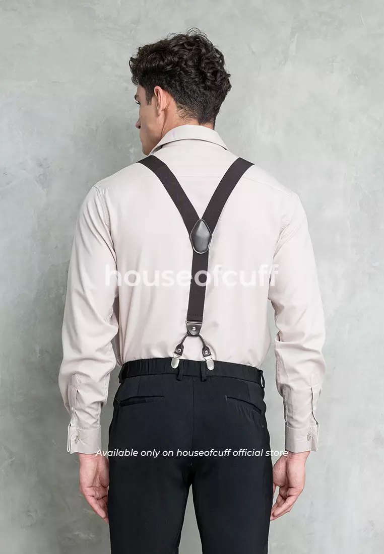 Houseofcuff Suspender Ikat Pinggang Tali Jojon Besar Coklat Tua A19