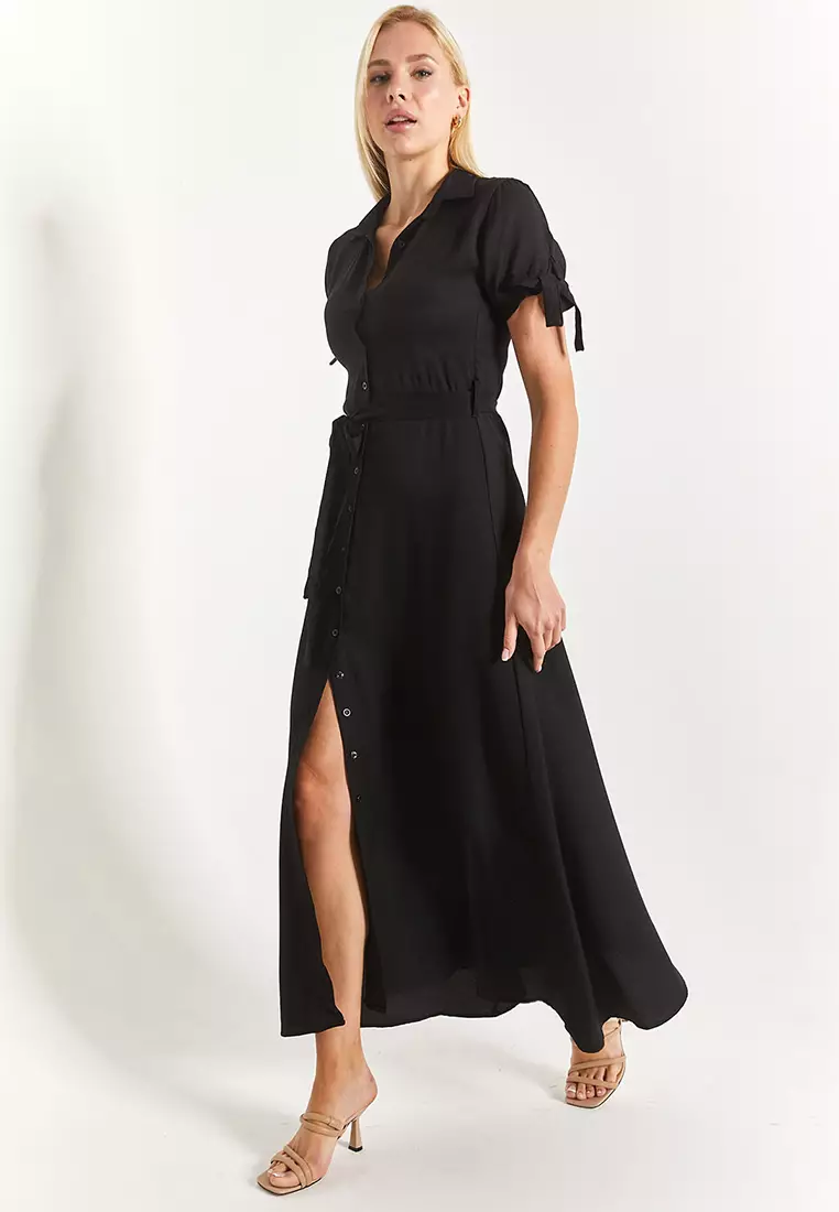 Tie arm dress sale