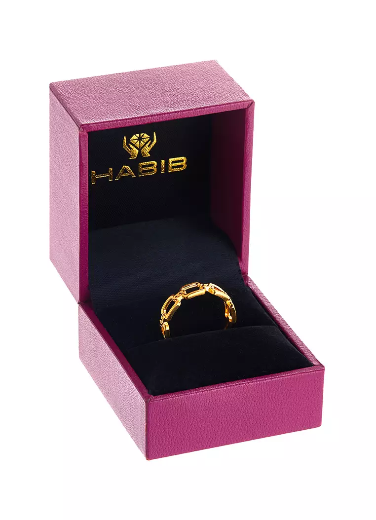Buy HABIB HABIB Oro Italia Sequoia Gold Ring, 916 Gold Online | ZALORA ...