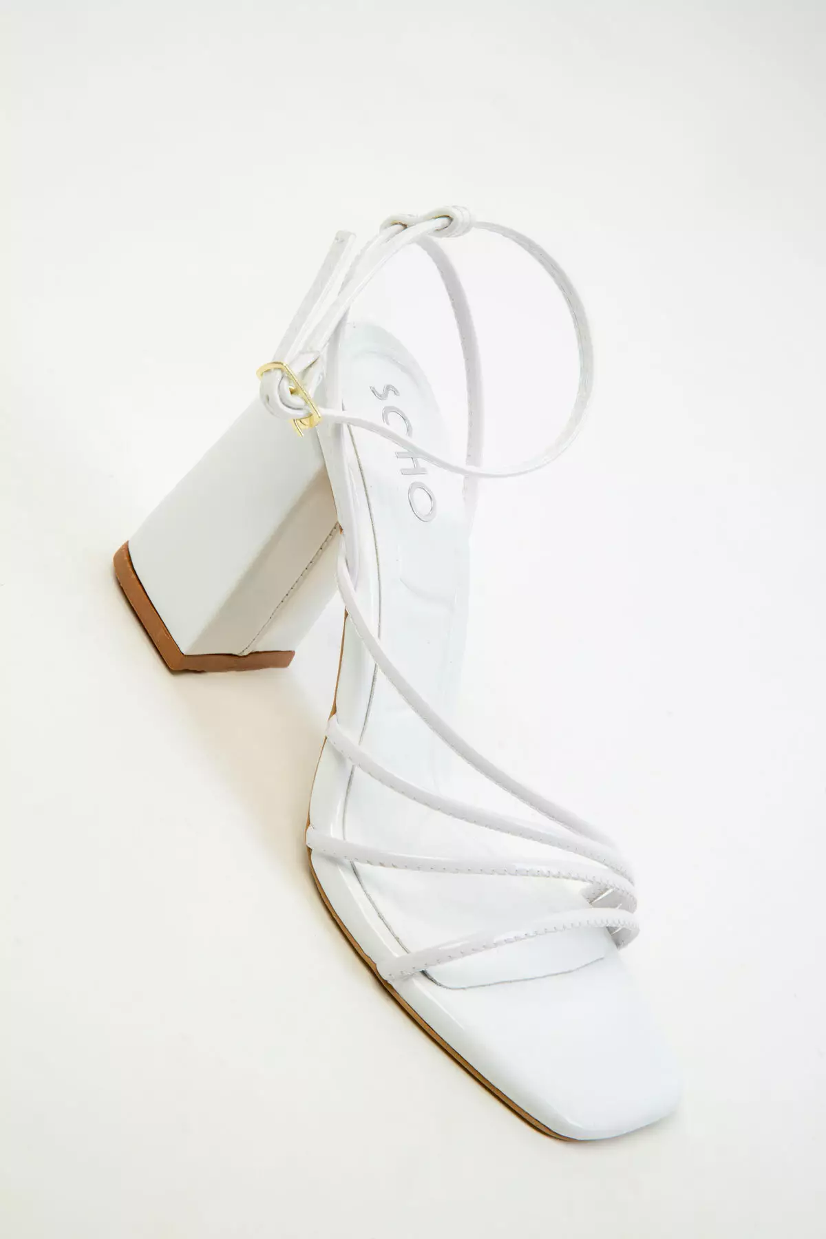 White Patent Leather Women's Classic Heeled Shoes 20282