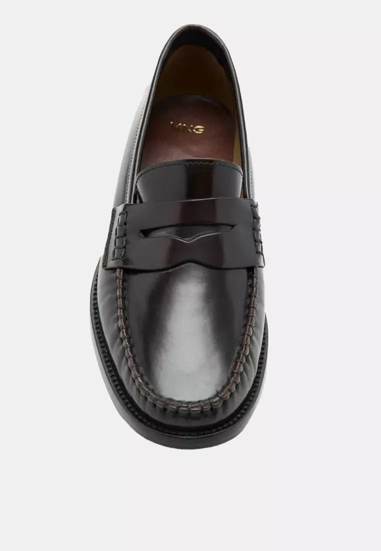 Gathered Leather Loafers
