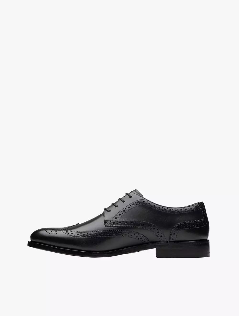 Clarks CraftJames Tip Black Leather