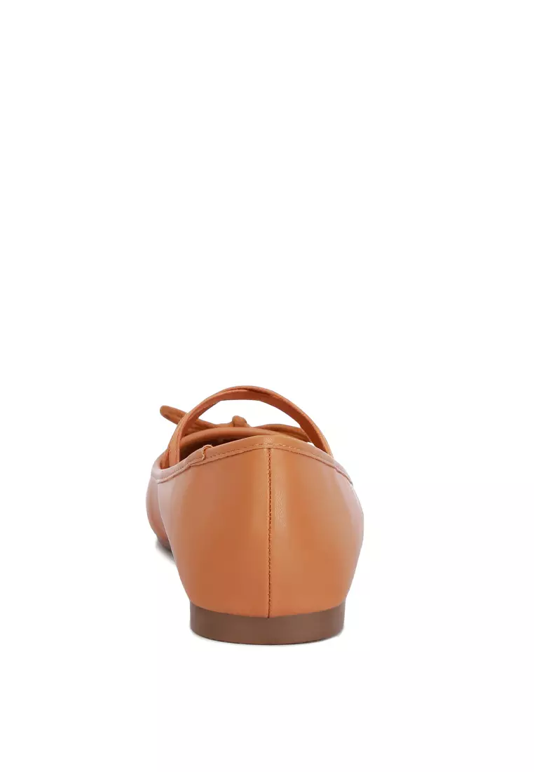 Tan Recycled Faux Leather Ballet Flats