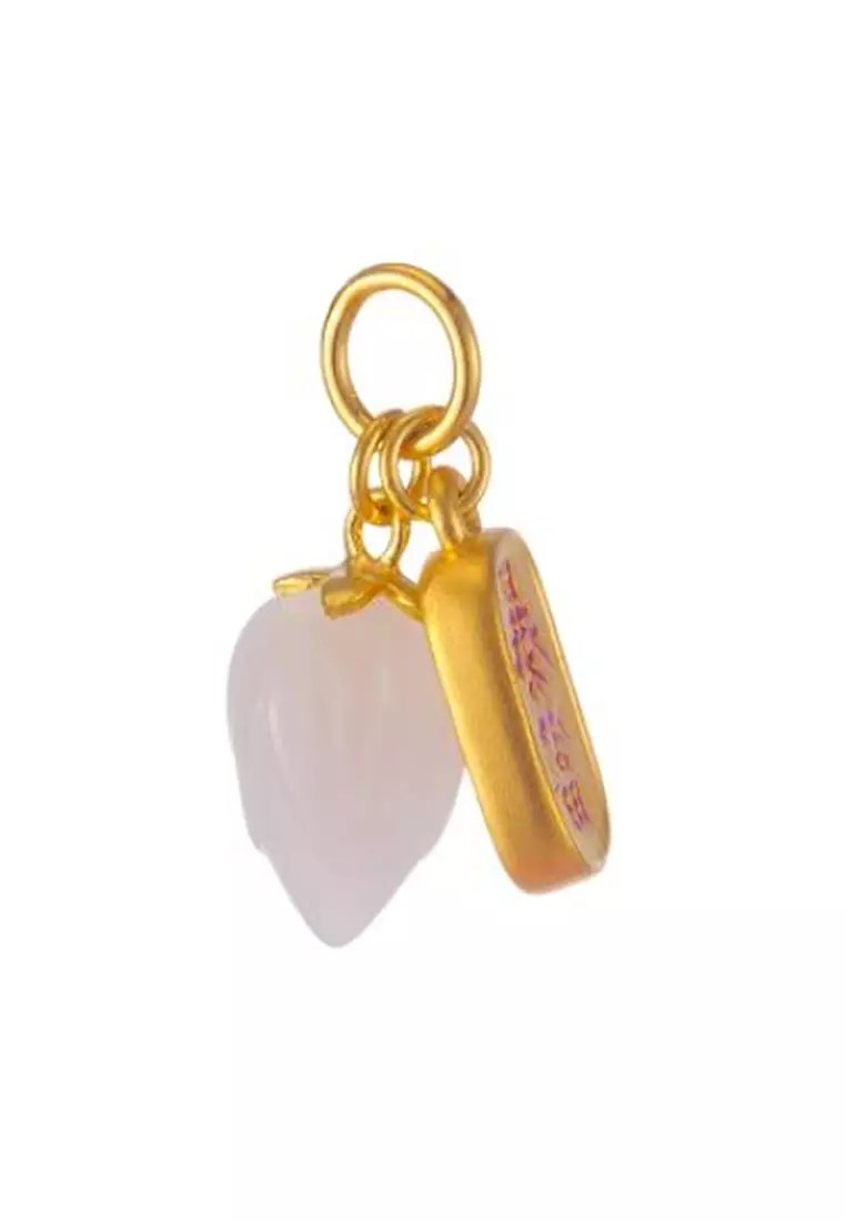 LITZ 999 (24K) Gold and Jade Pendant P169