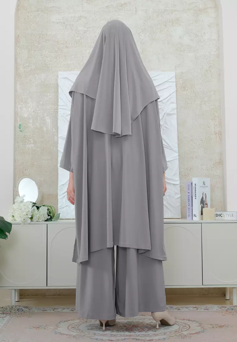 Cotton Bee - Lunara Tunik Set | Tunik Kulot Khimar | Setelan Wanita - L