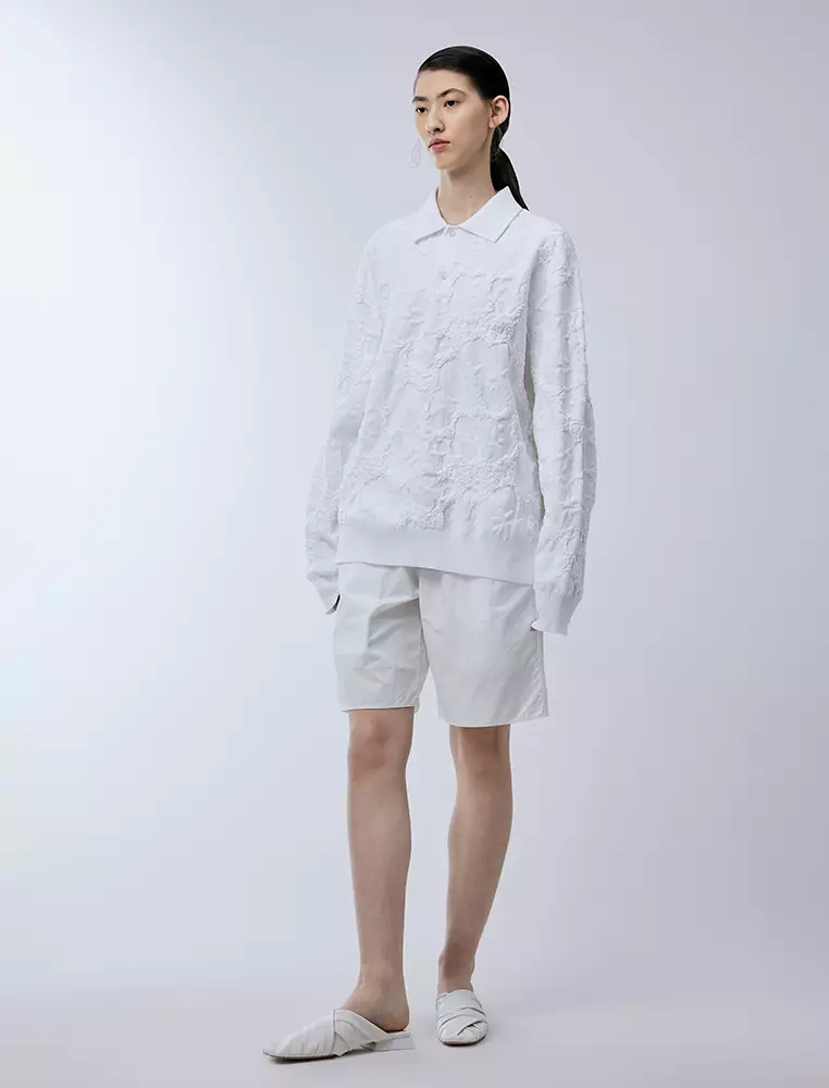 Poplin Straight-Leg Refined Minimalist Commuter Mid-Length Pants