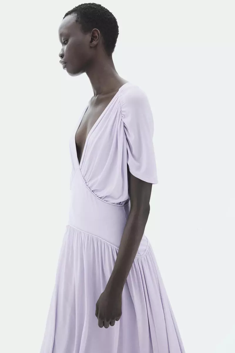 Sheer jersey midi dress