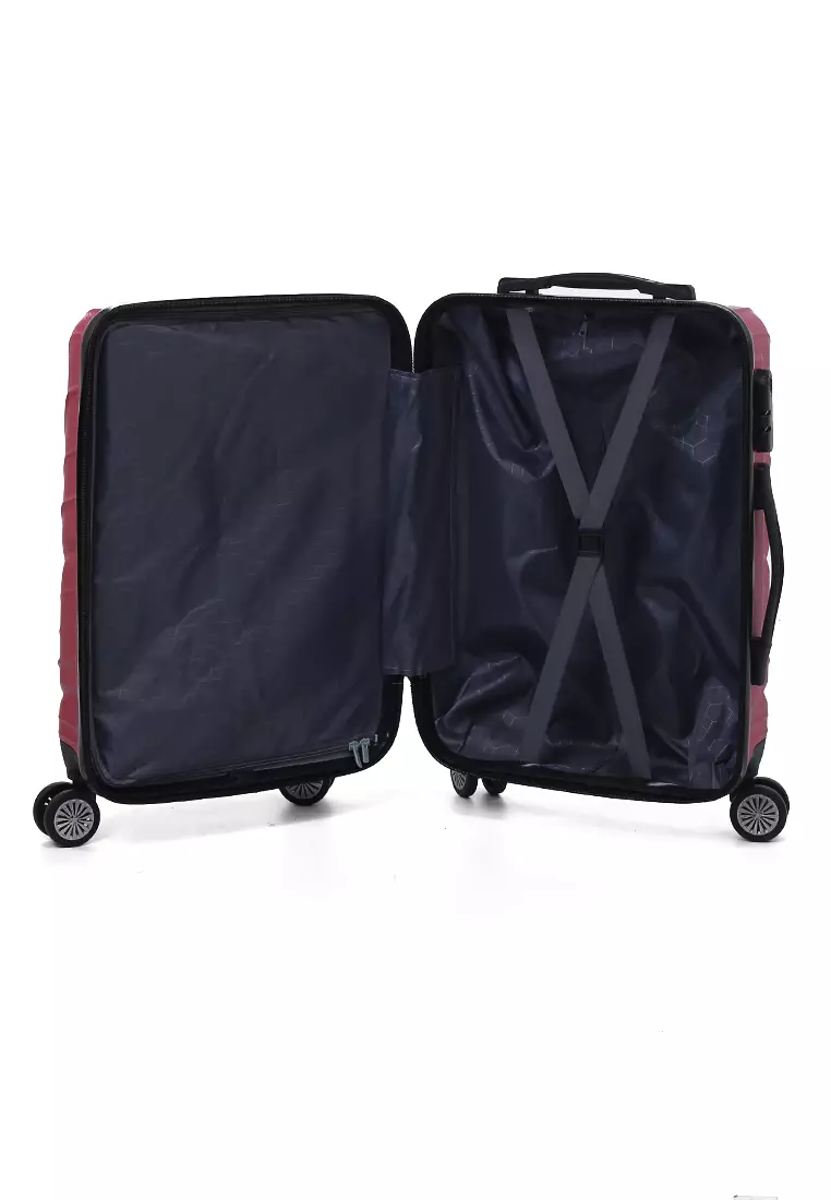 Carlton Tas Koper Unisex Size 20 Inch Travel Luggage Large Compartment Material Fiber ABS ORIGINAL - Rose Gold