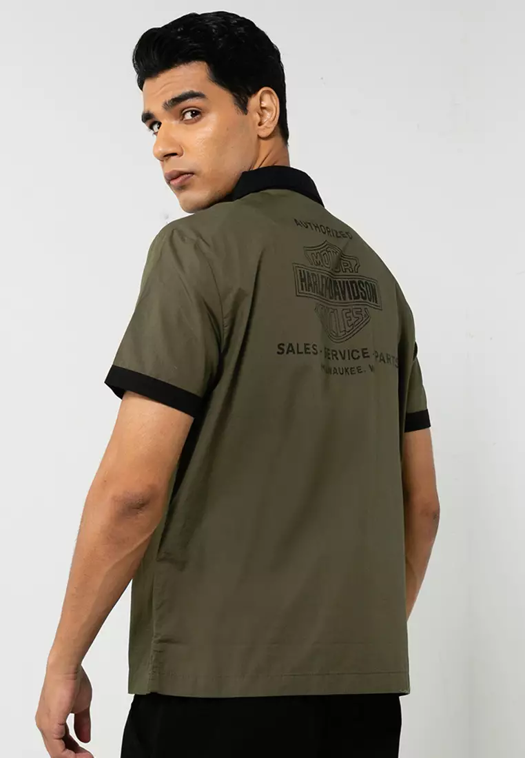 T-Shirt Harley-Davidson Da Uomo Combustion Henley 96838