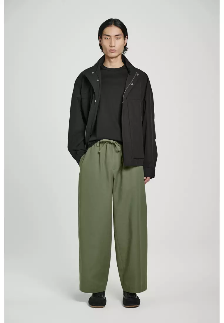 BARREL-LEG DRAWSTRING TROUSERS