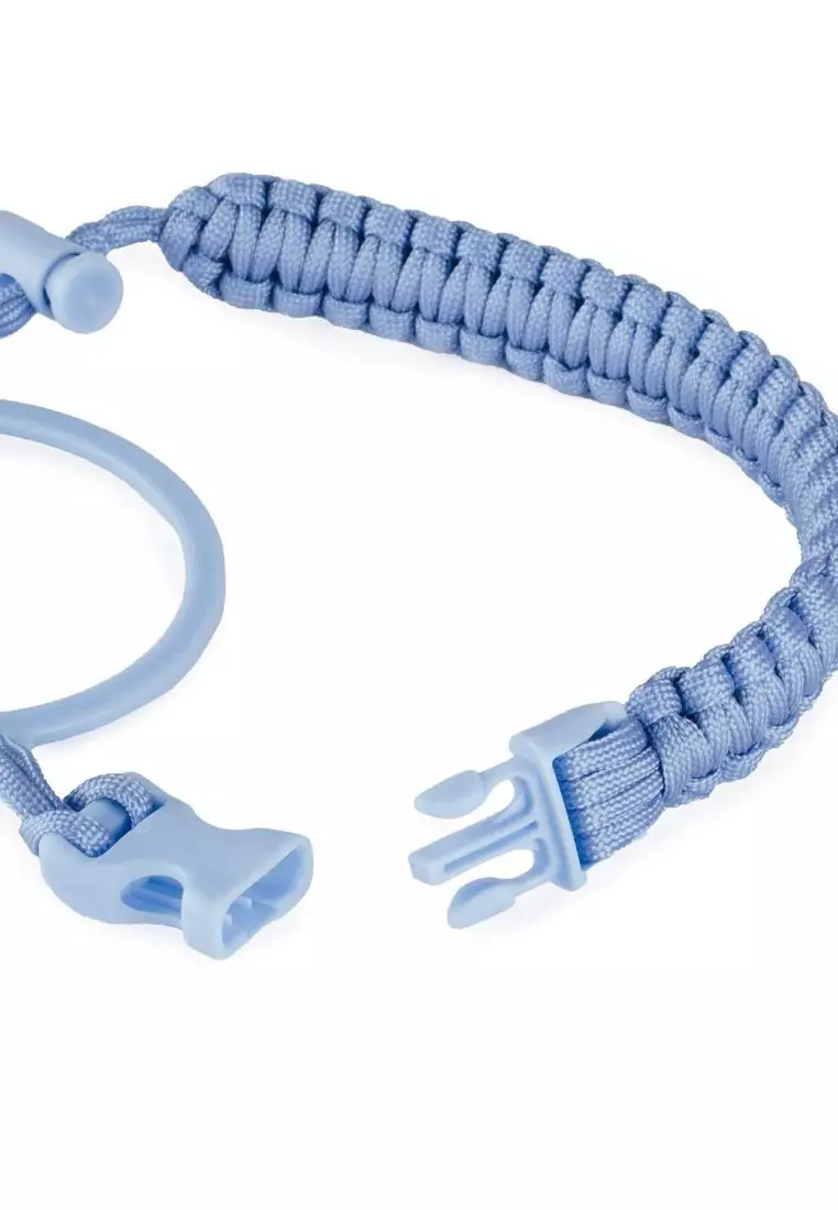 Crossing Paracord Bottle Carrier Strap with Carabiner - Blue