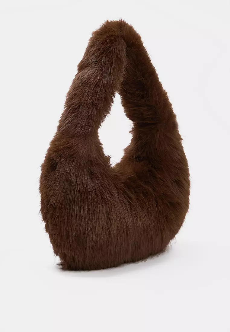Faux Fur Hand And Shoulder Bag