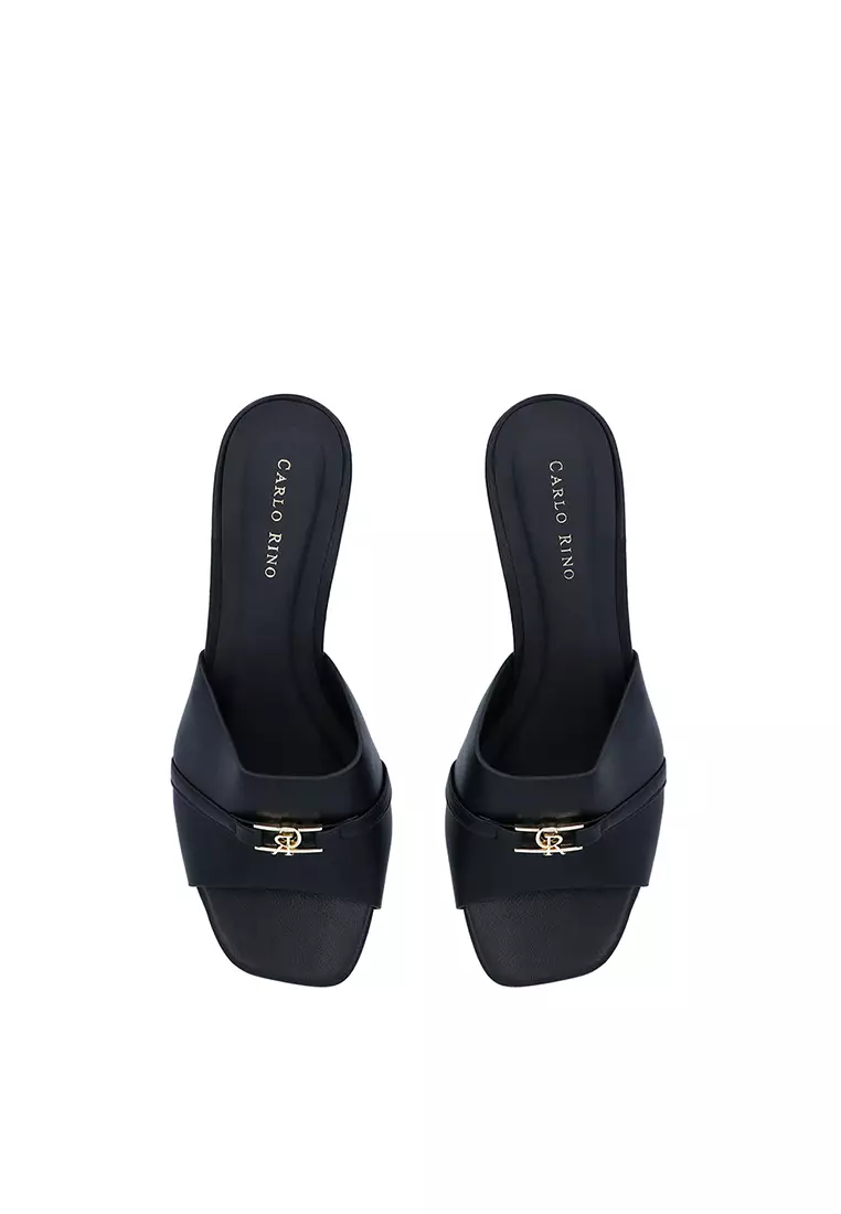 Black CR Clara Charm Heeled Sandals