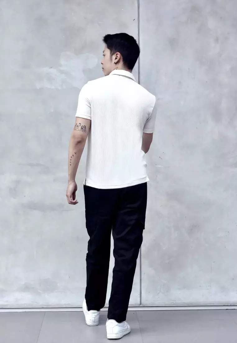 Kale VICO Beige / Polo Shirt Pria / Atasan Kaos Polo Rajut Pria