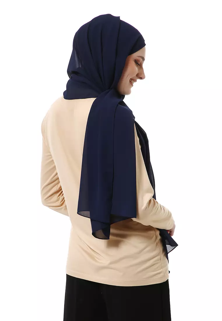 Zhalika Phasmina Motif Polos High Premium Quality - Navy