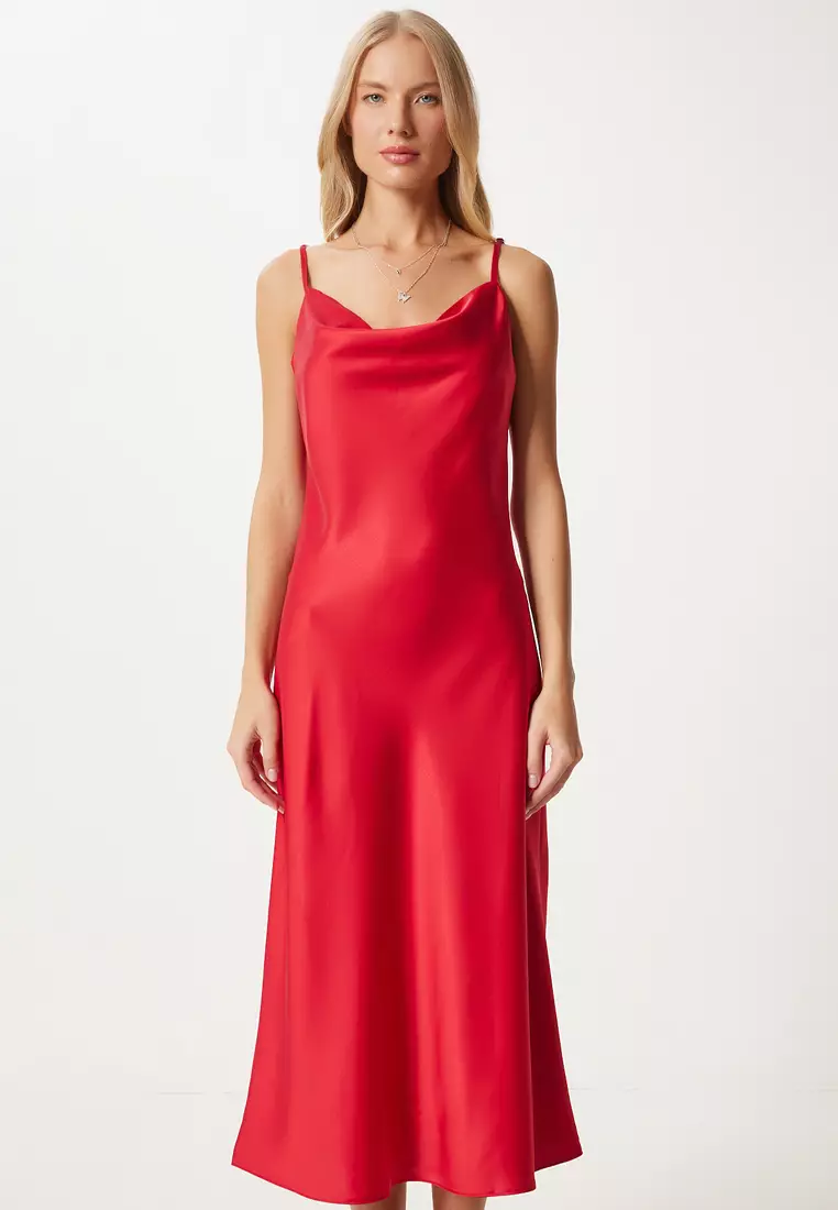 Cowl Neck Midi Dress