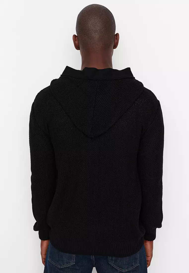 Black sales textured cardigan