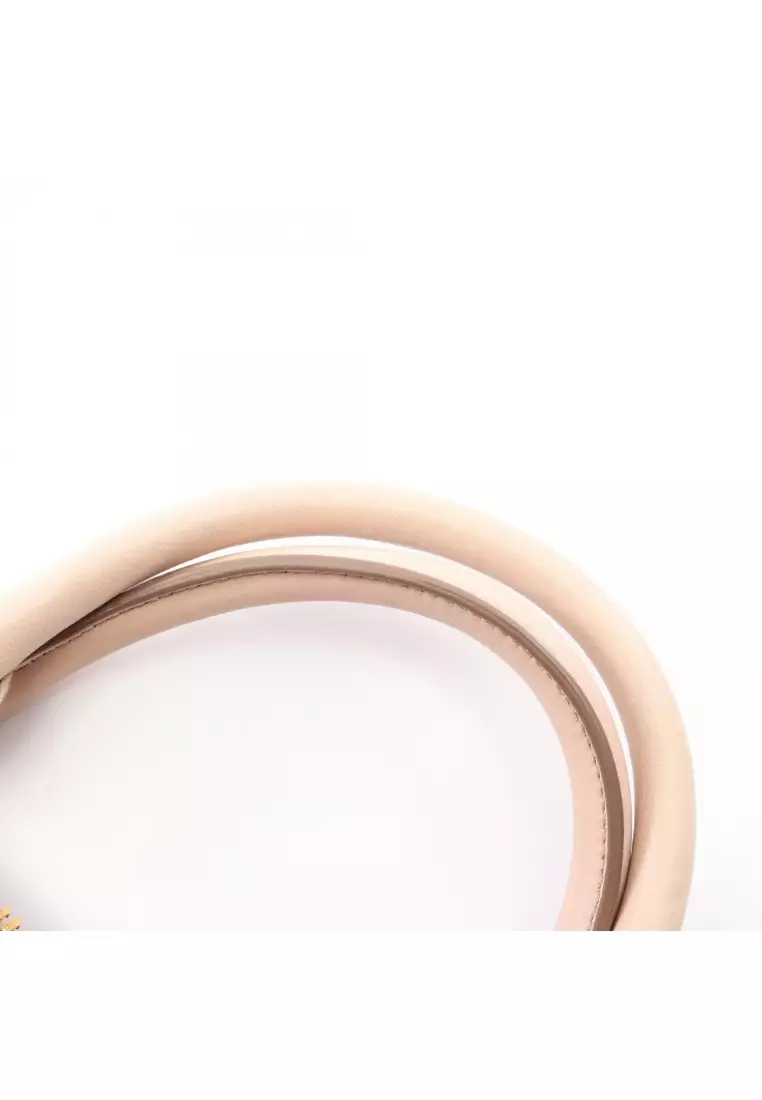 Pre-Loved MIU MIU matelasse 2WAY Handbag leather pink beige