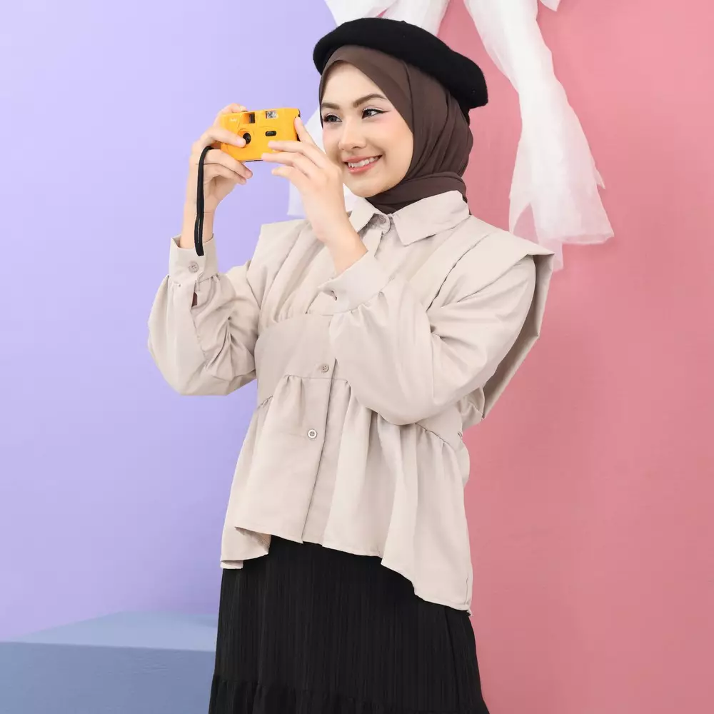 Jenna Kemeja - Oat M19508 R56S4