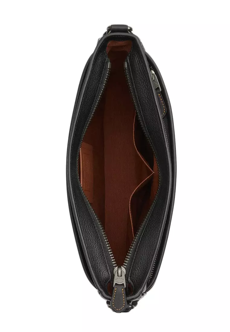 Mens District Crossbody Bag In Signature Canvas - Brown