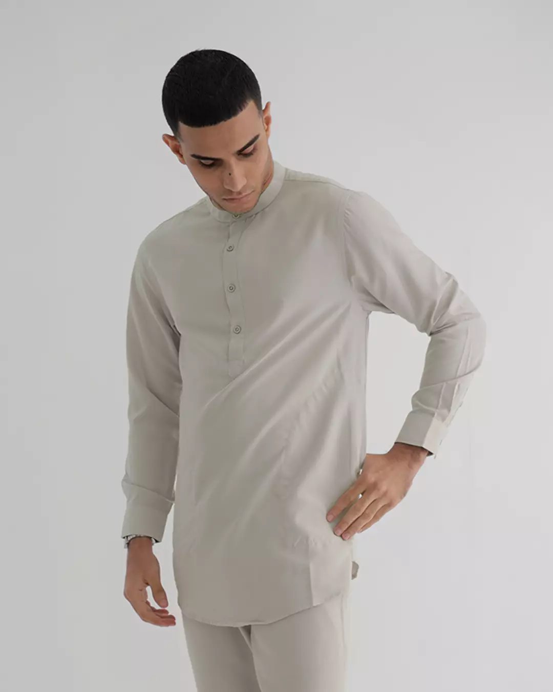 OXCON Kemeja Setelan Koko Kurta Moslem Wear Cream