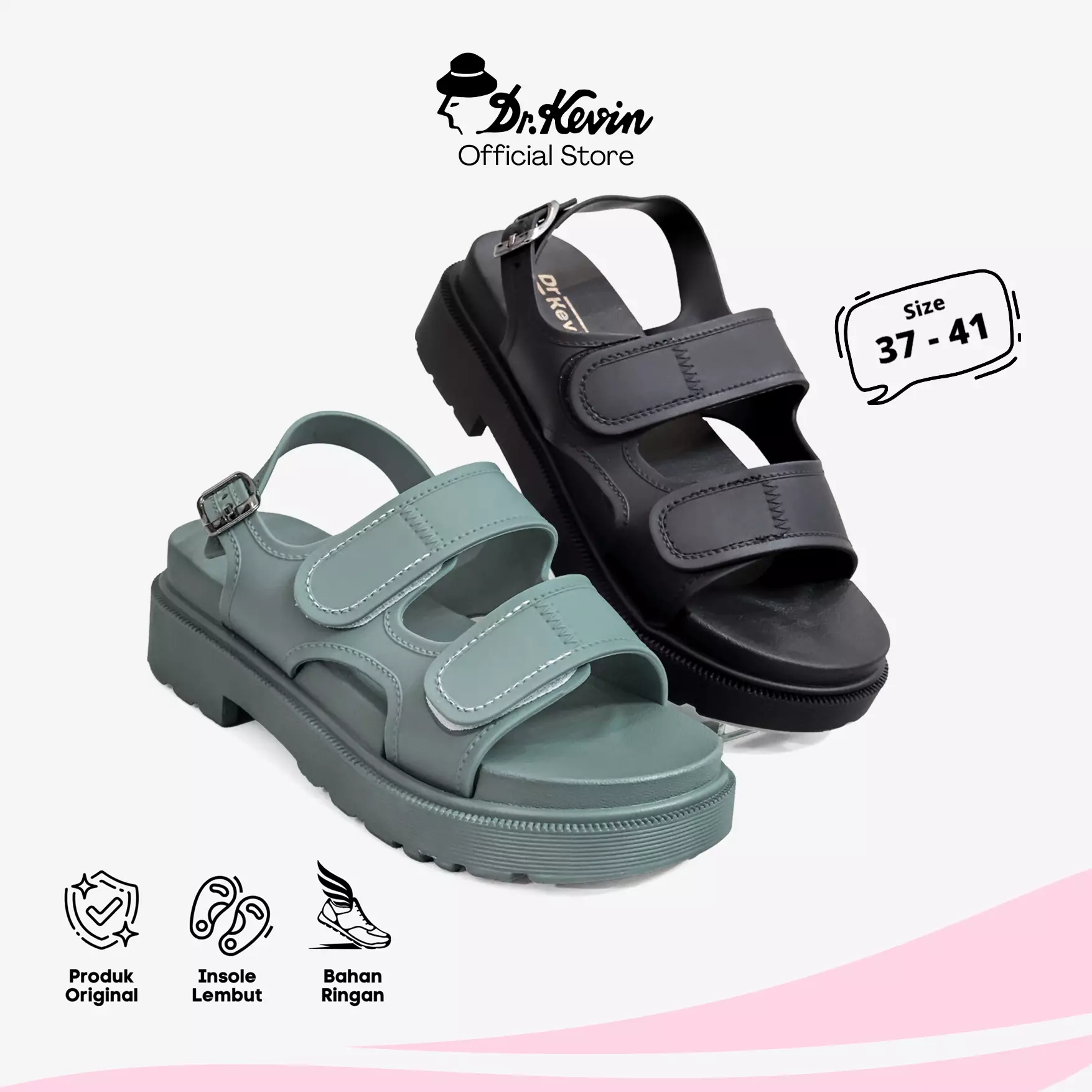 Dr. Kevin Sepatu Sandal Hak Rata Flat Wanita Tali Belakang 561-107