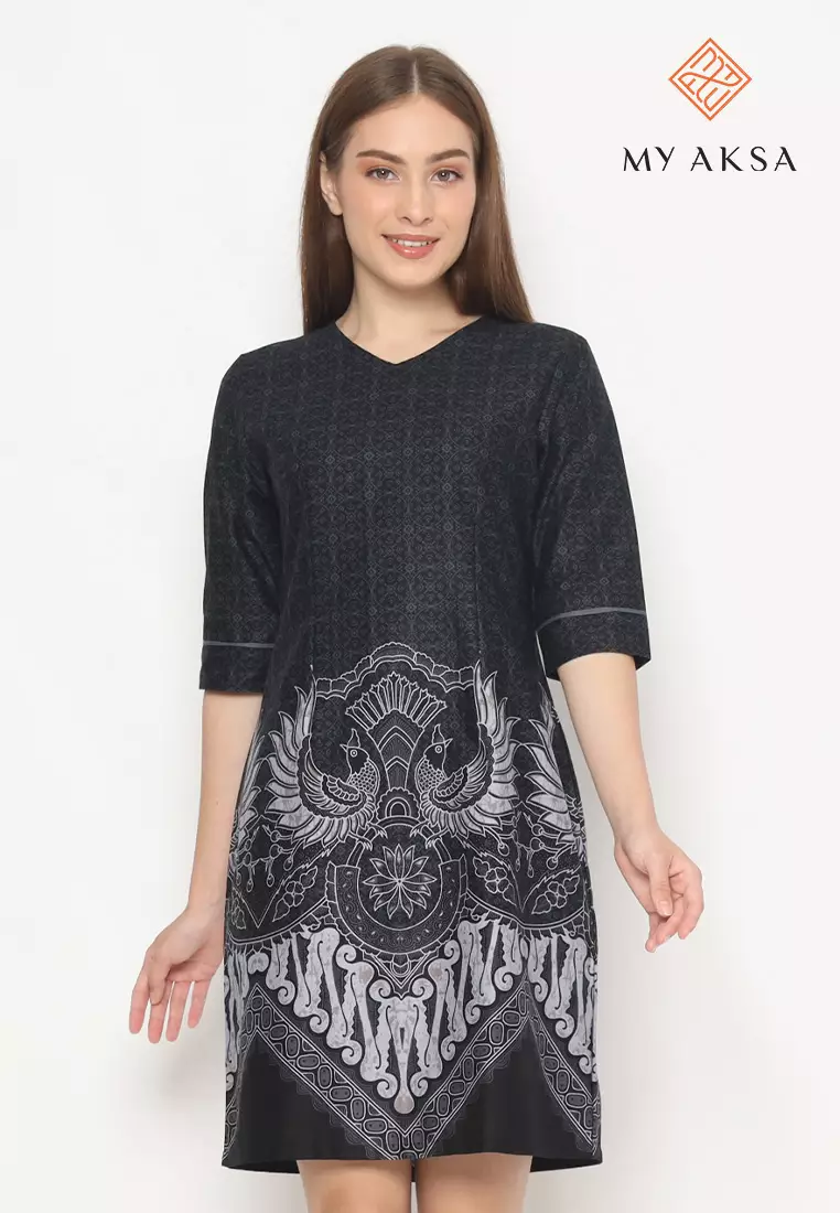 My Aksa Batik Wanita Dress Furing Elga Erwin