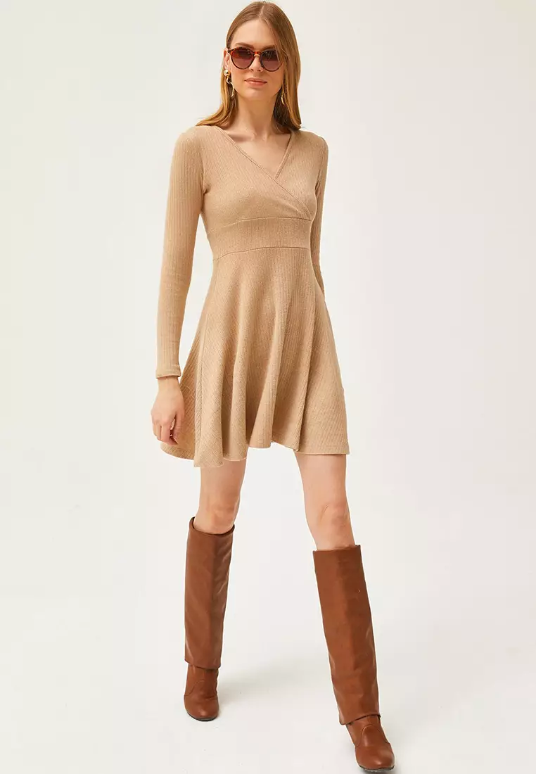 Surplice Mini Dress