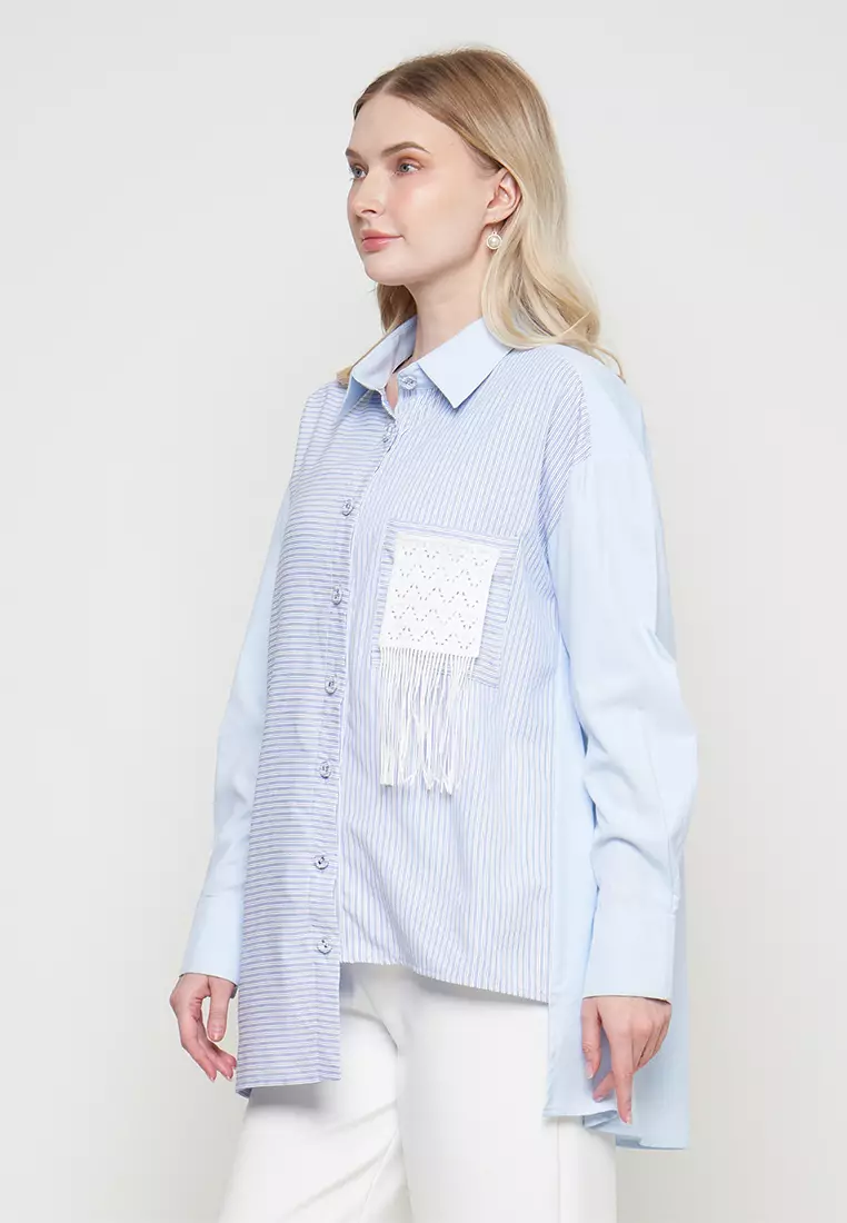 Kamilaa by Itang Yunasz Kemeja April Light Blue