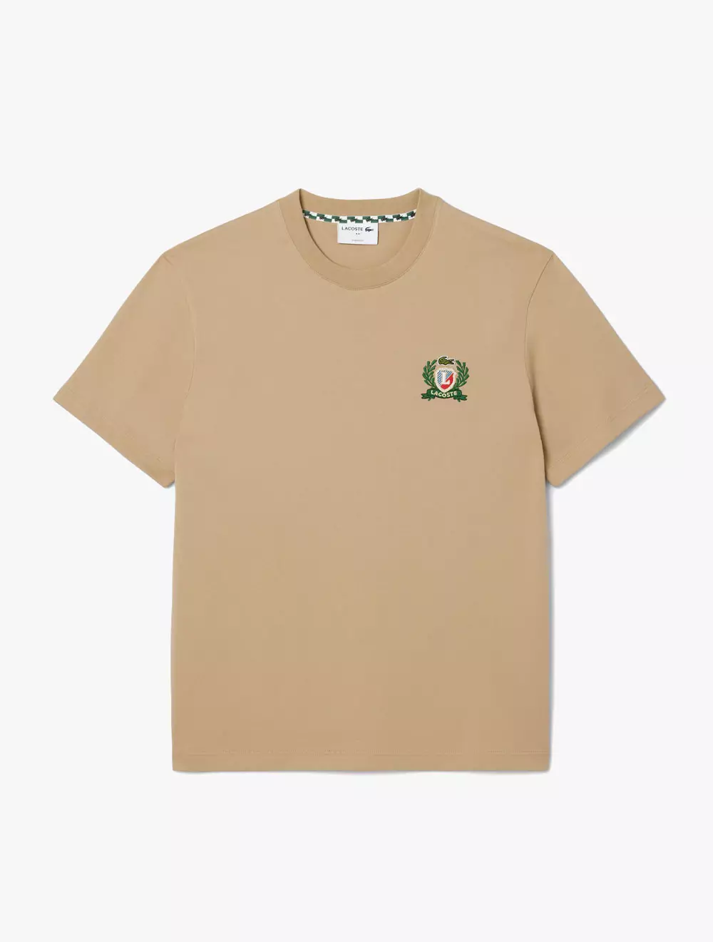 French Made Embroidered Badge T-shirt - Beige
