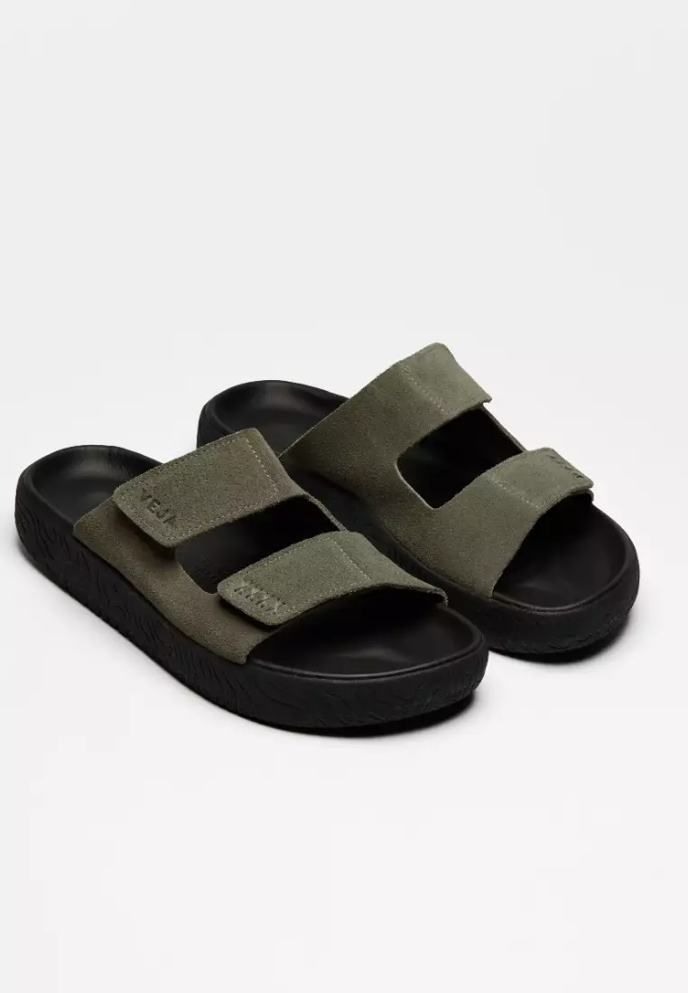 Etna Suede Kaki Black Sandals