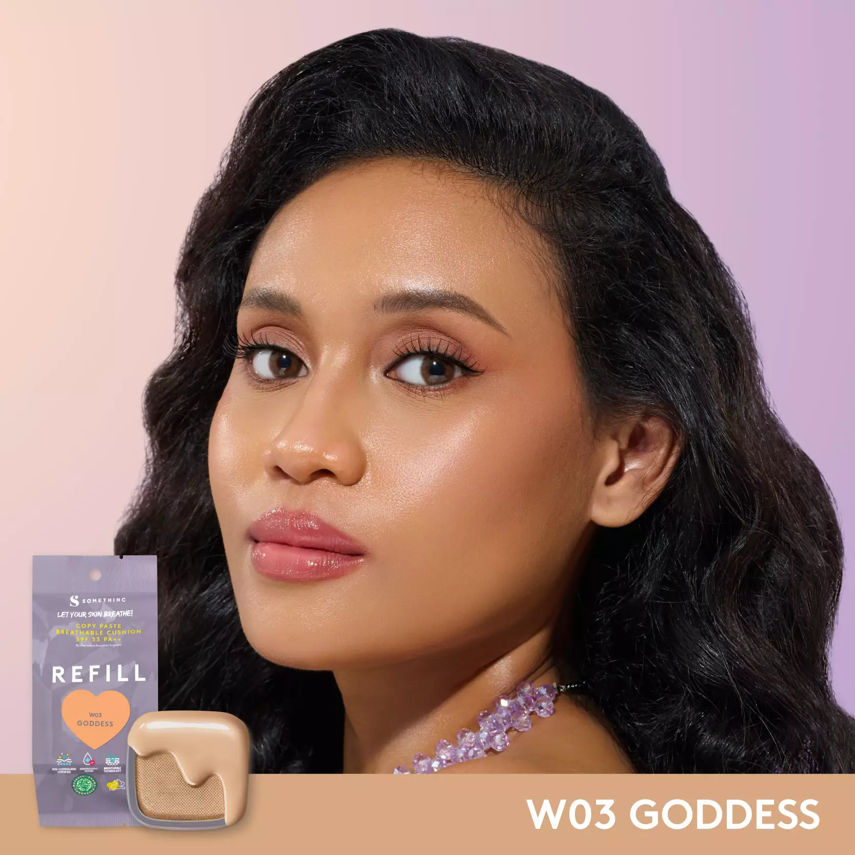 SOMETHINC (REFILL) SOMETHINC COPY PASTE BREATHABLE MESH CUSHION SPF 33 PA++ - Goddess