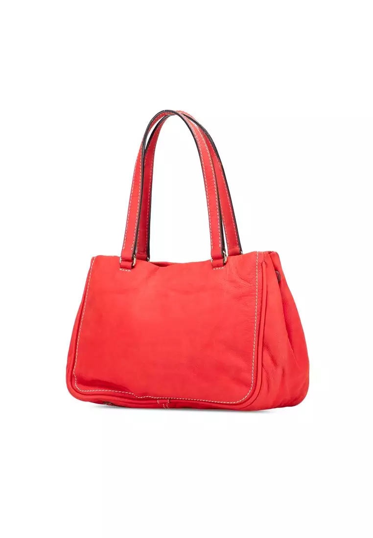 Pre-Loved Loewe Nubuck Anagram Madrid Fringe Shoulder Bag