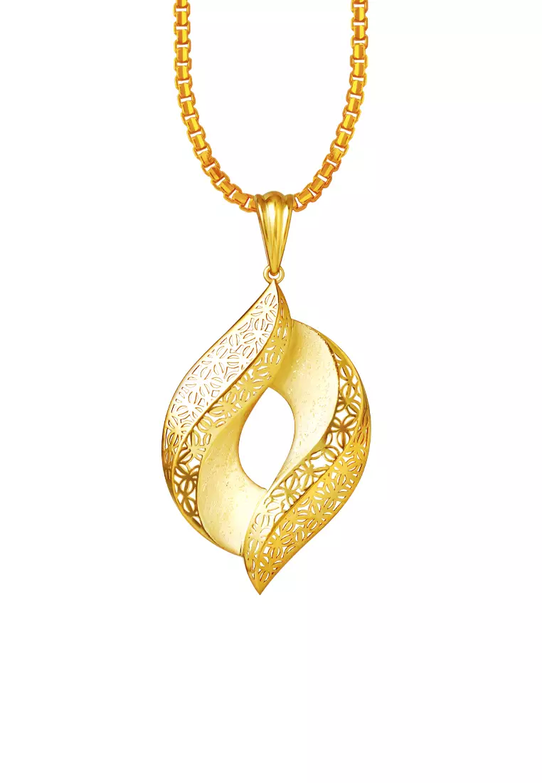 TOMEI Sri Puteri Collection Droplet Pendant, Yellow Gold 916