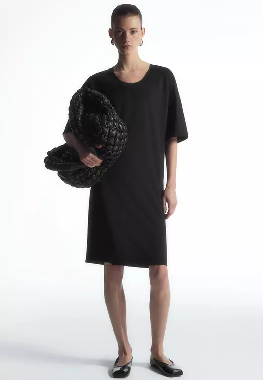 Draped Mini T-Shirt Dress