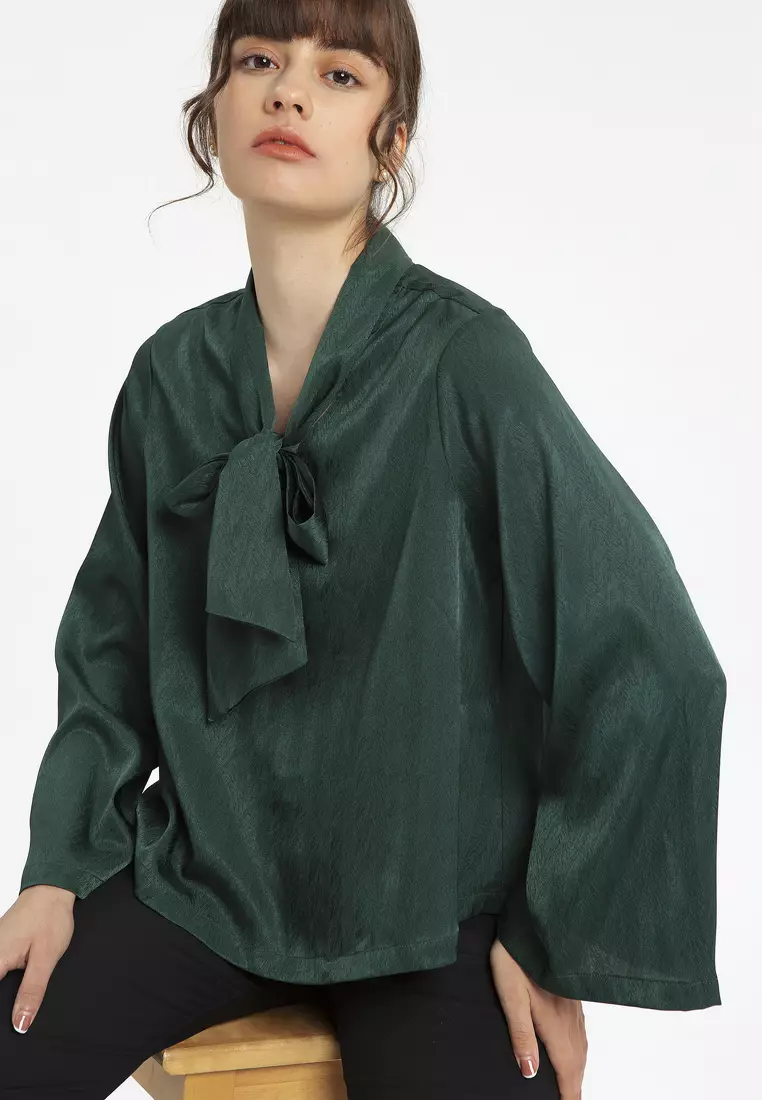 Minimal Dakota Blouse Winter Green