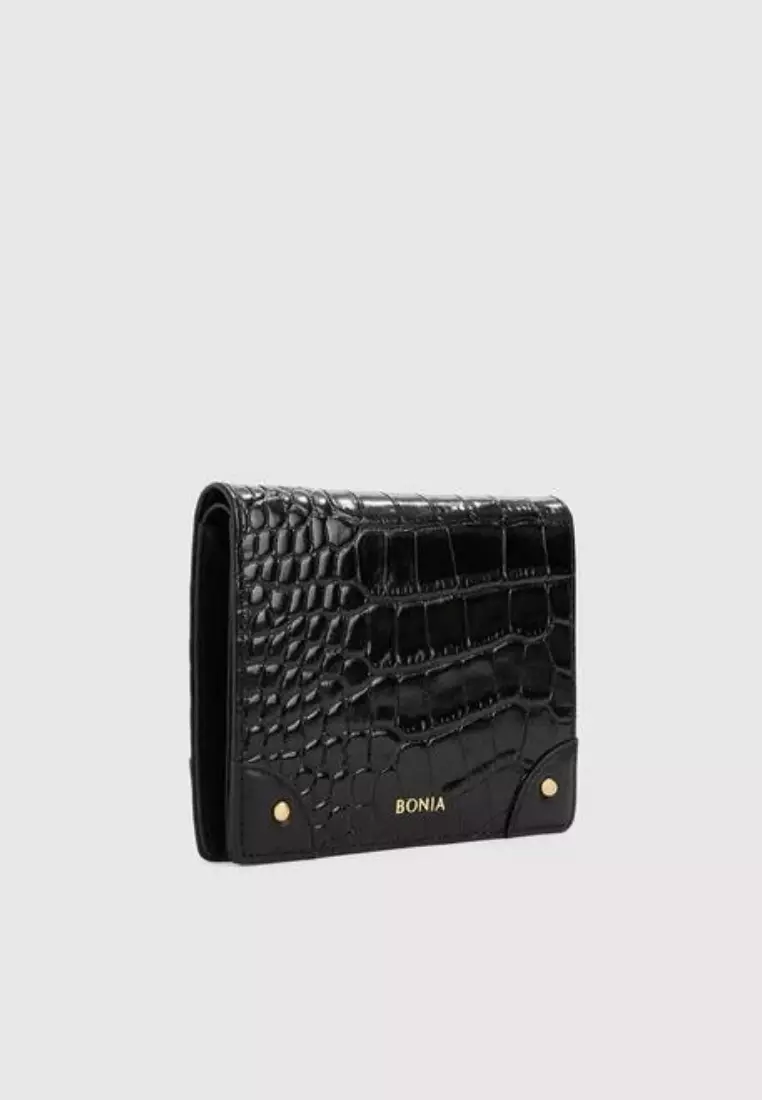Larissa 2 Fold Short Wallet Black